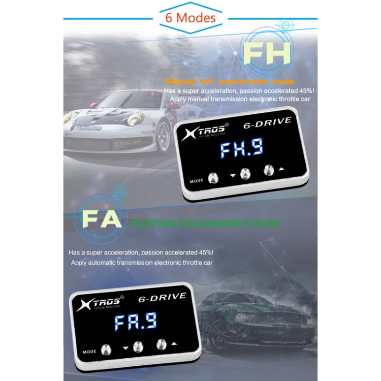 TROS 6-Drive electronic throttle controller showing blue FH.9 on black display