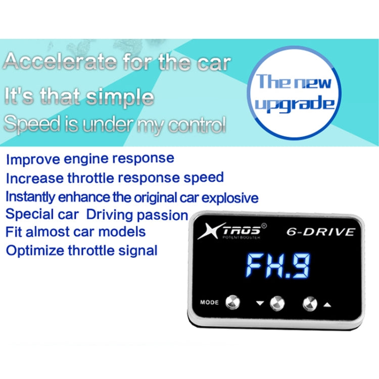 TROS 6-Drive electronic throttle controller with blue FH.9 display and mode button