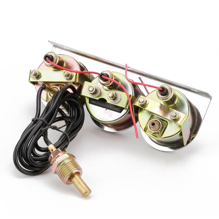 Car triple gauge wiring kit with temperature sensor probe and mounting bracket