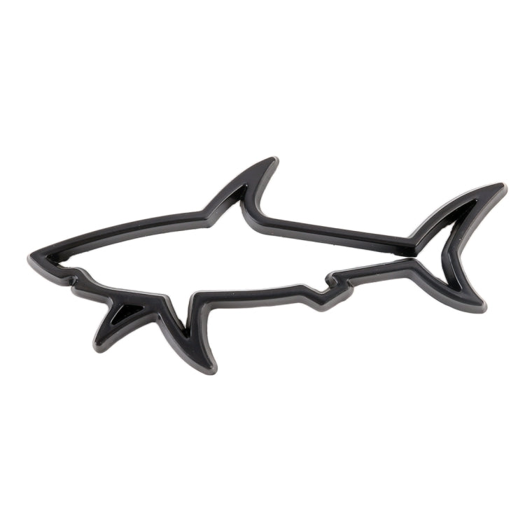 Black shark-shaped metal sticker, raised outline flat cutout for car body