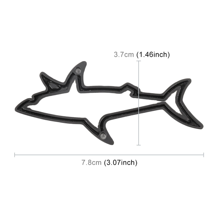 Shark-shaped metal car sticker, 7.8cm x 3.7cm