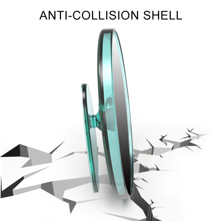 Blind spot mirror with anti-collision protective shell, clear teal housing