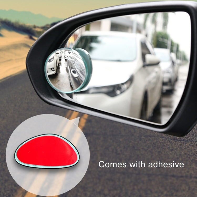 Round blind spot mirror mounted on side mirror, compact circular reflective lens