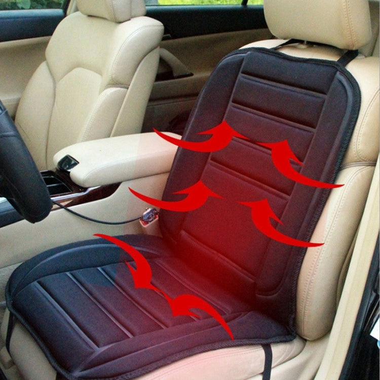 12V car seat heating cushion pad with red heat zones and black anti-slip backing