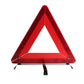 Red reflective warning triangle standing upright with three fold-out legs