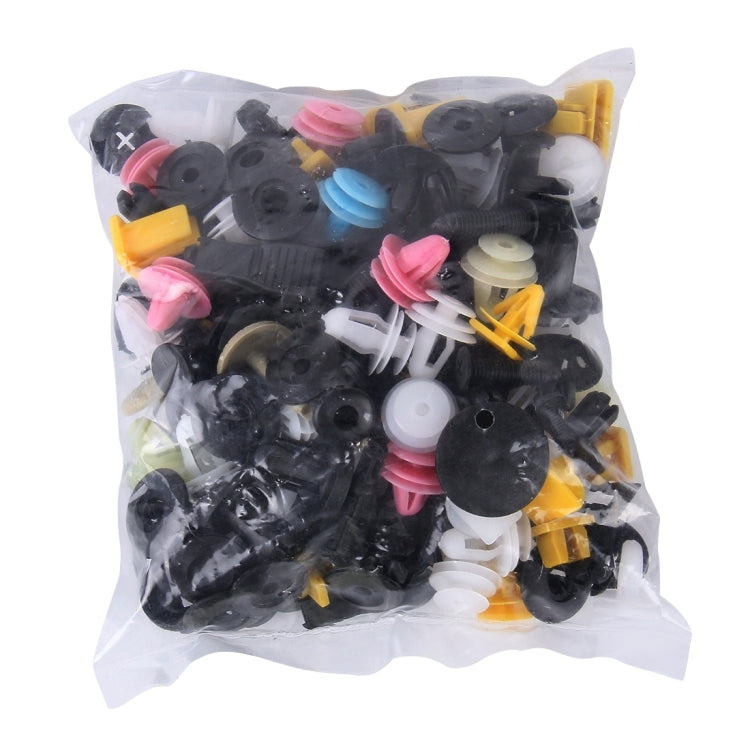 Hole plastic rivet push clips, black assortment with white and colored heads