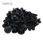Black hole plastic rivet push clips, 100-piece set with threaded stems