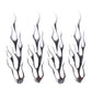 Set of silver flame-shaped car sticker decals