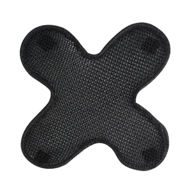 Black honeycomb mesh helmet pad insert, cross shape with mesh texture