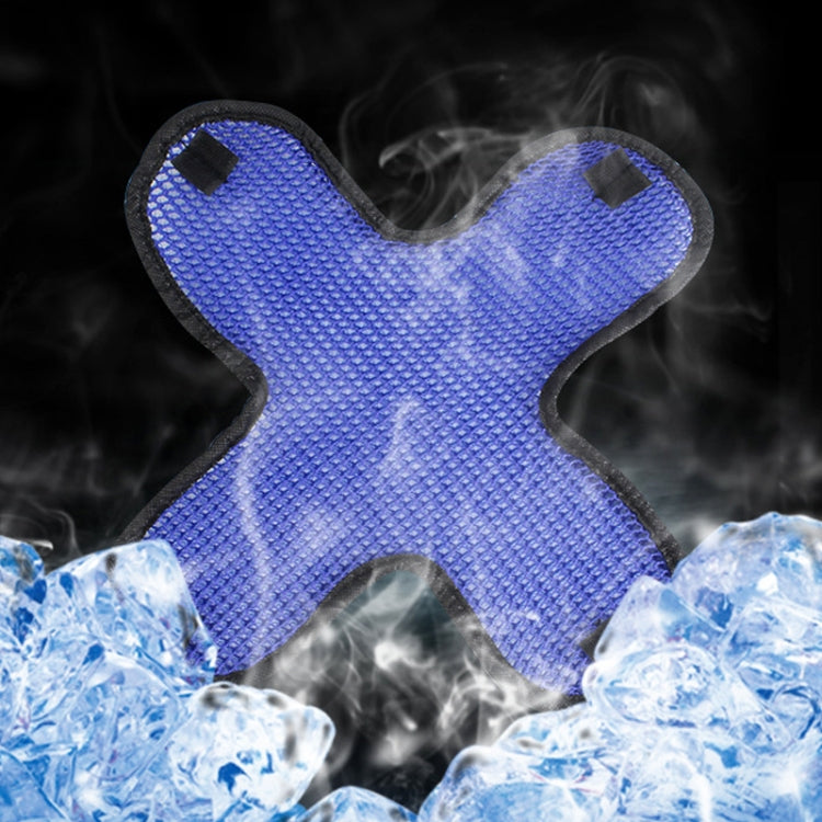 Blue cross-shaped honeycomb mesh helmet pad with ventilation holes