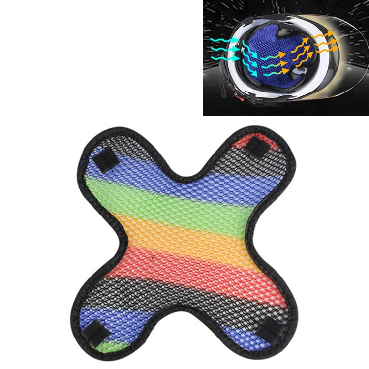 Multicolor rainbow motorcycle helmet honeycomb mesh pad insert with black border