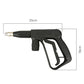 Black handheld water spray gun with metal connector and trigger grip