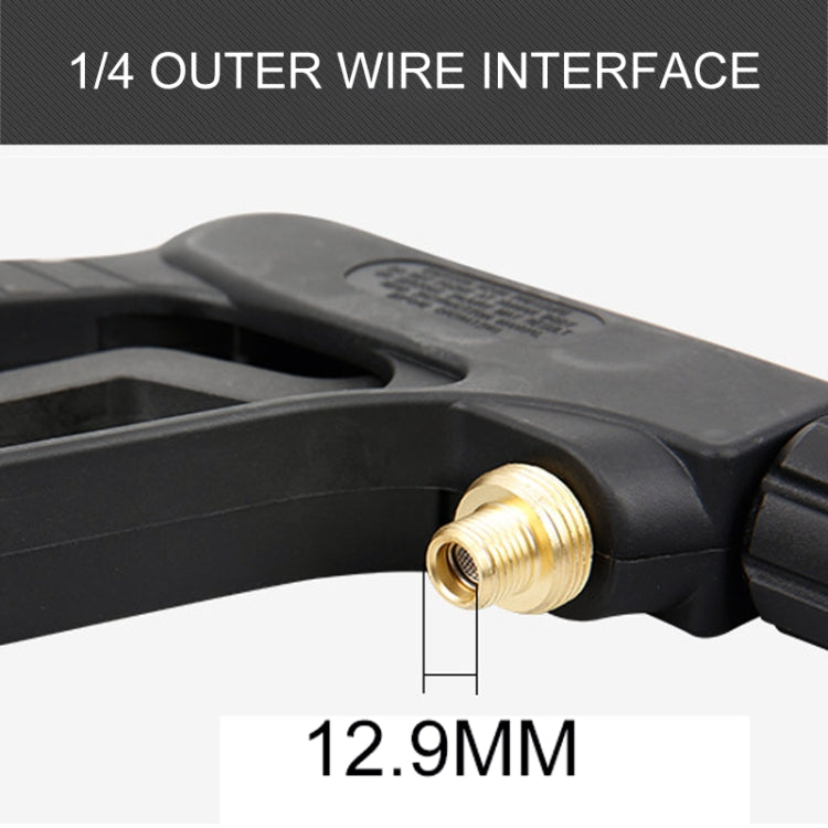 Black spray gun handle with brass threaded 12.9 mm outlet fitting