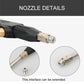Spray gun nozzle assembly with metal connector and quick attachment ports
