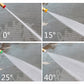 High-pressure spray patterns at 0°, 15°, 25° and 40° angles