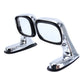 Pair of chrome-framed oval blind-spot assistant mirrors on black bases
