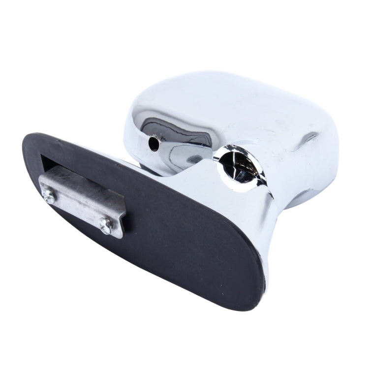 Chrome oval assistant mirror with black mounting base and adjustment arm