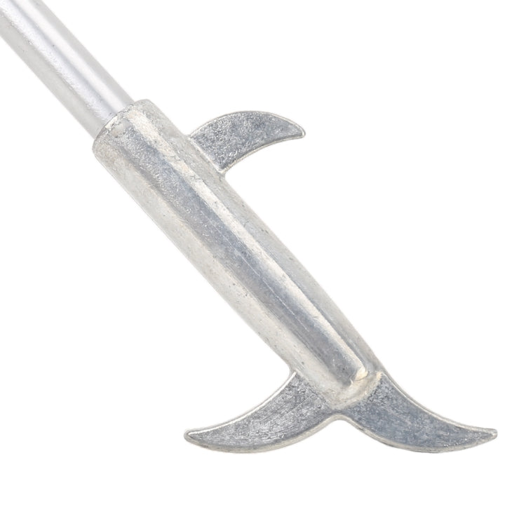 Silver metal fork hook with three-prong end for cleaning tire grooves
