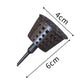 Perforated dark plastic bonsai fertilizer dispenser with round cover; 6 x 4 cm