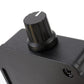 Rotary volume knob on black car audio volume control module housing