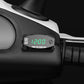 Motorcycle 2-in-1 digital voltmeter and clock, red LED digits on black housing