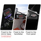 2-in-1 voltmeter and clock device shown in three mounting views, red display