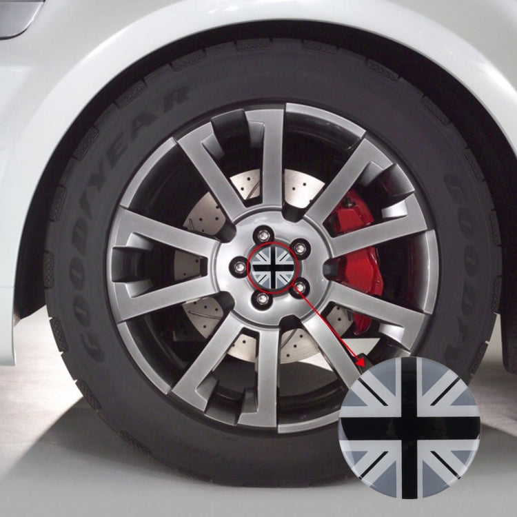 Set of 4 England flag wheel center covers, round metal disc