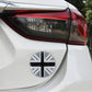 England flag wheel center cover sticker on car body near rear light