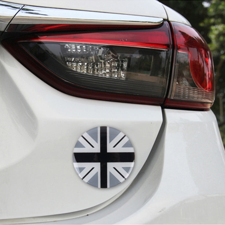 England flag wheel center cover sticker on car body near rear light