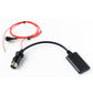 Car Bluetooth AUX adapter cable with 8-pin module, black housing and red wire set