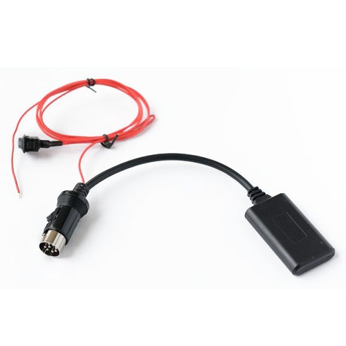 Car Bluetooth AUX adapter cable with 8-pin module, black housing and red wire set