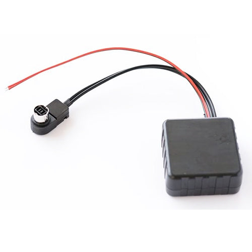 Car Bluetooth AUX adapter cable with black module and red/black wires
