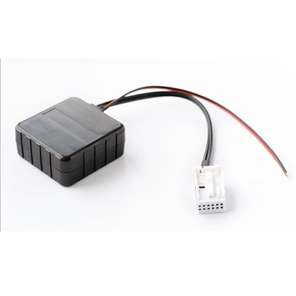 Car Bluetooth audio AUX adapter module with wiring harness and white connector
