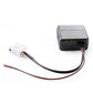 Car Bluetooth AUX adapter module with black housing, white plug, and cable leads