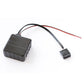 Car Bluetooth AUX adapter wiring harness with black module box and plug connector