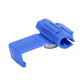 Blue quick splice wire terminal connector with wire entry opening and metal contact