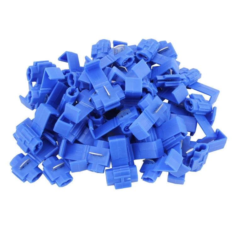 Assorted blue quick splice solderless wire terminal connectors with metal inserts
