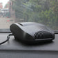 Black auto heater fan with top cover and side ventilation grille
