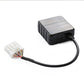 Bluetooth AUX audio adapter box with wired harness and plug connector