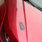 Car door panel with small oval lock body decorative sticker, gray carbon-fiber style