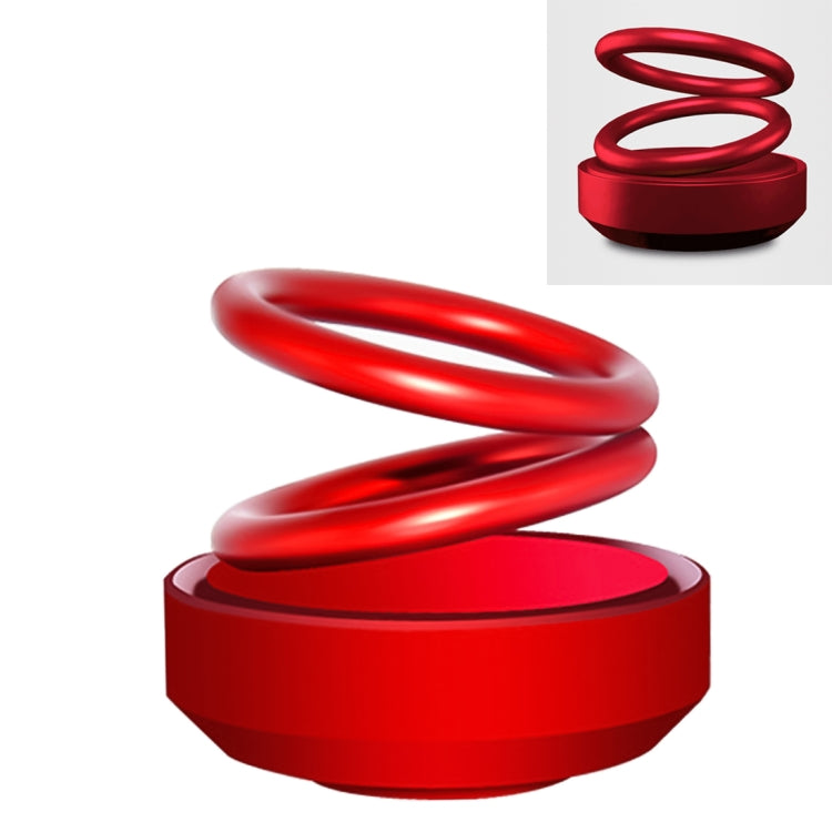 Red spiral car aromatherapy ornament with rotating coil design