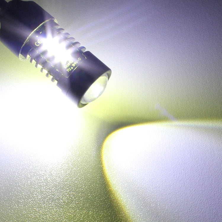 LED fog light bulb emitting a bright white beam