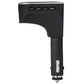 Black car transmitter with curved handle and USB plug, control icons on top