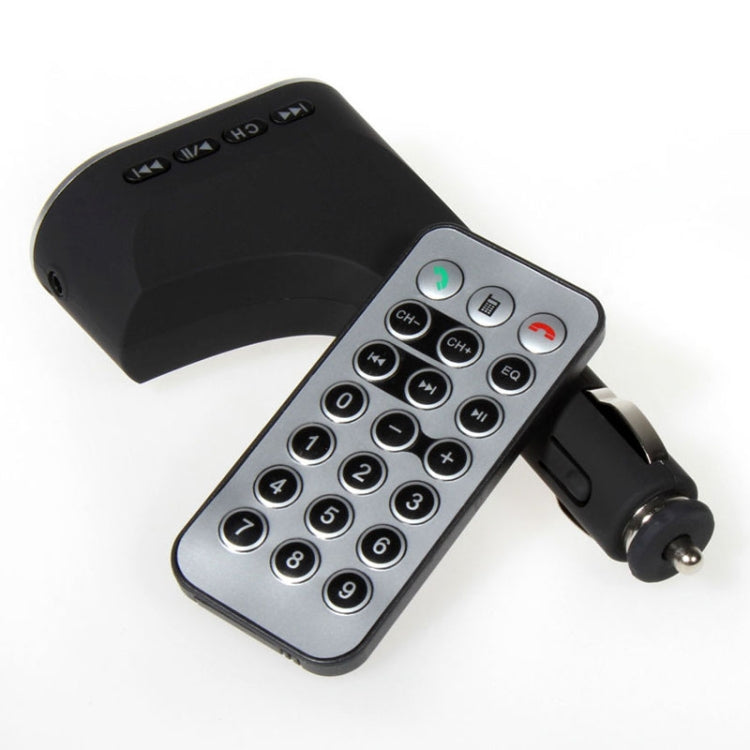 Black remote control with number keypad and transmitter unit side-mounted