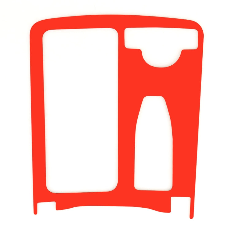 Red-backed water cup panel sticker with two openings and bottom mounting tabs