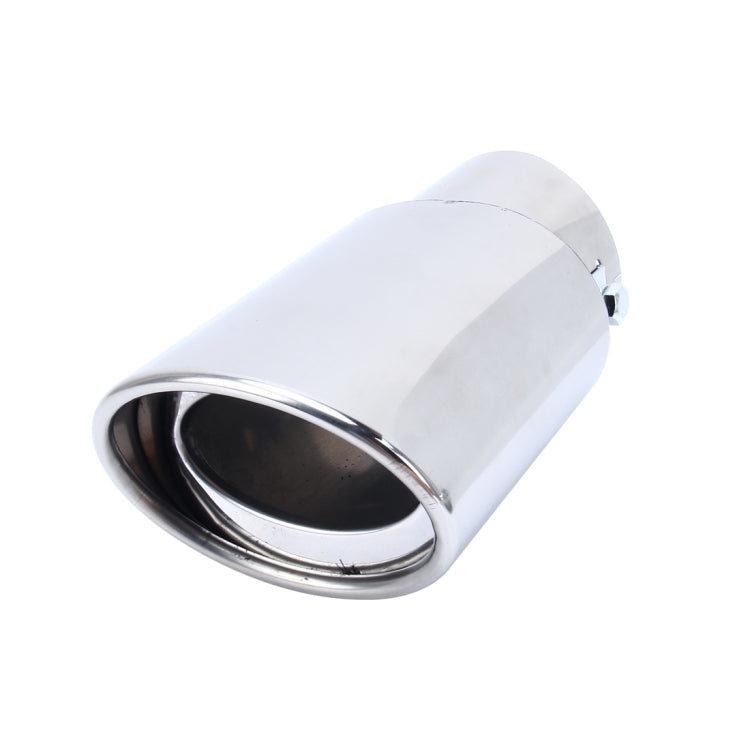 Stainless steel exhaust tail pipe, polished oval outlet with dark inner bore