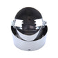 Stainless steel exhaust tail pipe with clamp band and mounting brackets, round outlet