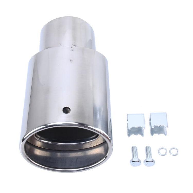 Stainless steel exhaust tail pipe kit with mounting hardware, oval chrome outlet