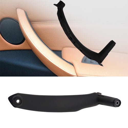 Inner door armrest handle pull, black with beige interior trim