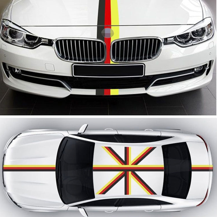 German flag car decal film on front bumper and hood stripes